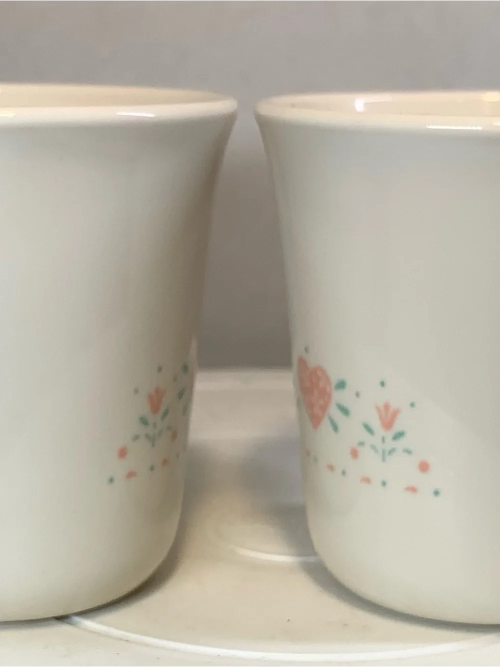 Vintage Pair of Corelle “Forever Yours” Coffee Mugs.            3692
